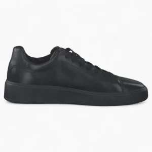 All Black Leather Casual Trainer Style Shoe - Marco Tozzi