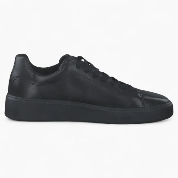 All Black Leather Casual Trainer Style Shoe - Marco Tozzi