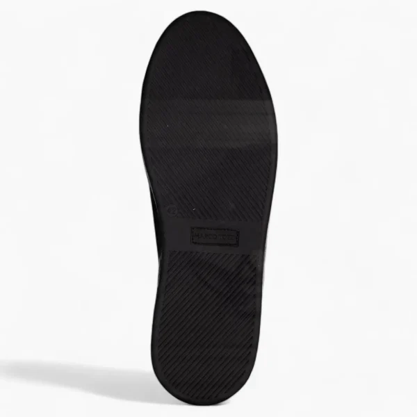 All Black Leather Casual Trainer Style Shoe - Marco Tozzi
