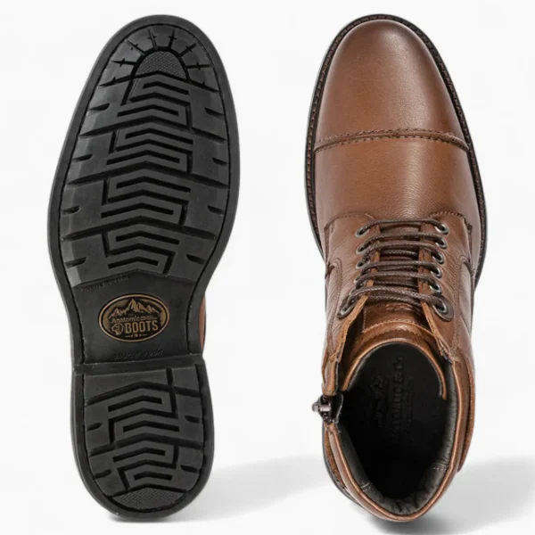 Anatomic & Co Abade Men's Brown Leather Lace-Up Boots - Toe Cap, Medium Fit