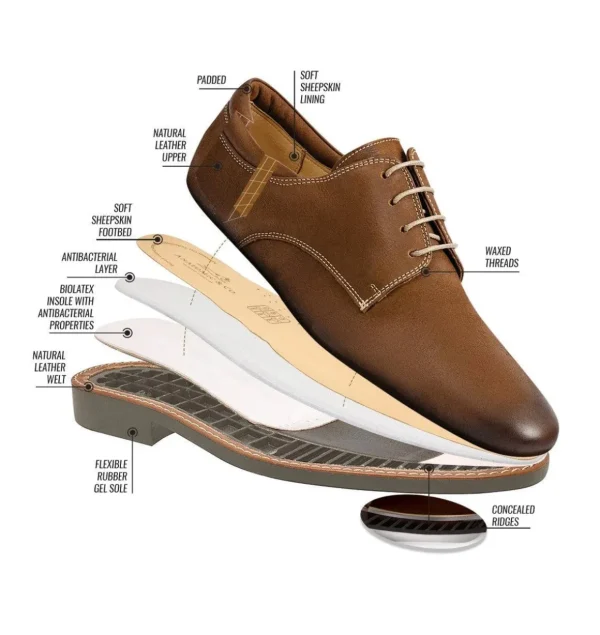 Anatomic & Co Abade Men's Brown Leather Lace-Up Boots - Toe Cap, Medium Fit