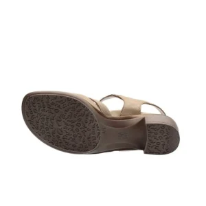 Ara Beige Sandals with Silver Details and Adjustable Velcro Strap