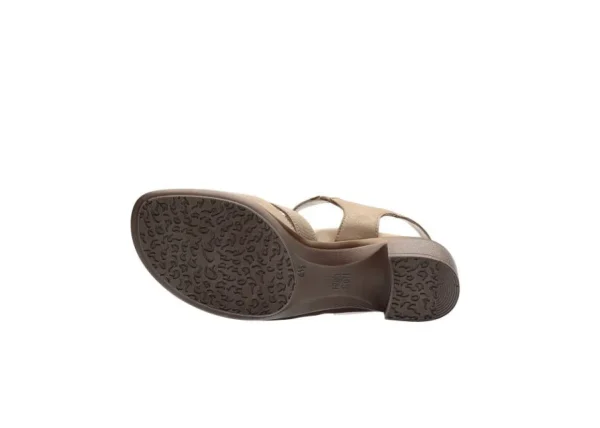 Ara Beige Sandals with Silver Details and Adjustable Velcro Strap