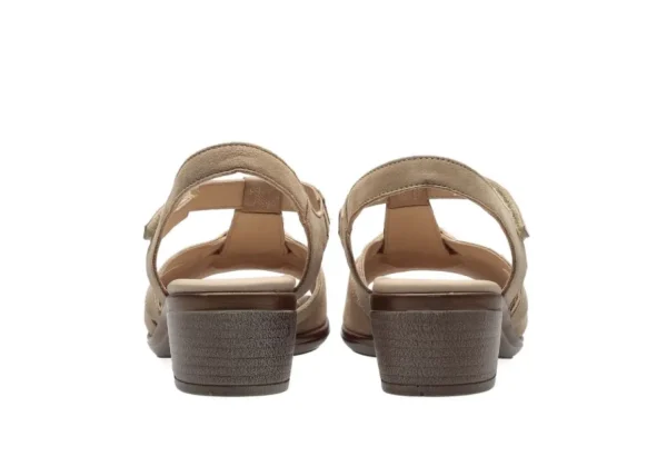Ara Beige Sandals with Silver Details and Adjustable Velcro Strap