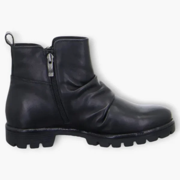 Ara Black Ankle Boots with Dual Side Zips & Chunky Sole - Wide Fit & Comfortable