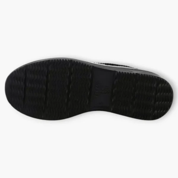 Ara Black Patent Loafers with Chain Detail & Wedge Sole - Wide Fit & Comfortable
