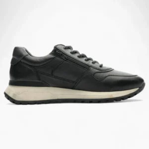 Ara Meo Men's Black Lace-Up Trainers – Wide Fit with Zip Fastener
