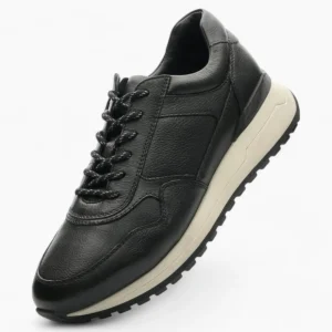Ara Meo Men's Black Lace-Up Trainers – Wide Fit with Zip Fastener