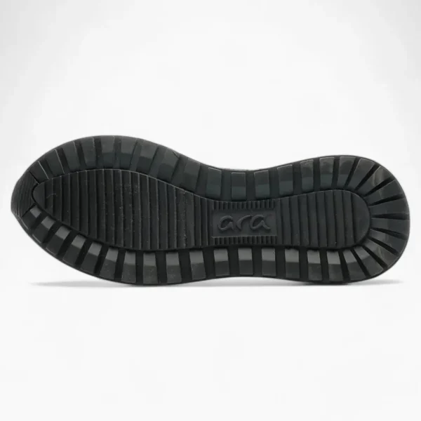 Ara Meo Men's Black Lace-Up Trainers – Wide Fit with Zip Fastener