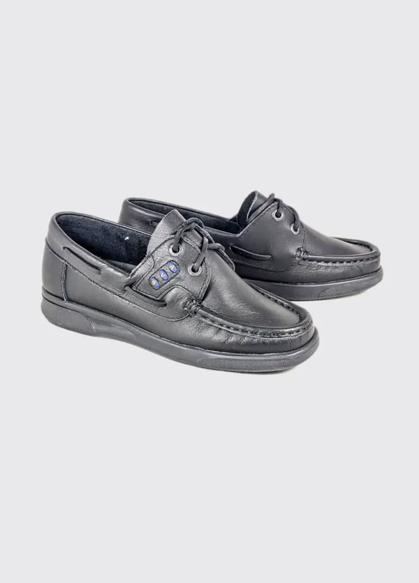 AV8 Kapley: Black Deck School Shoes