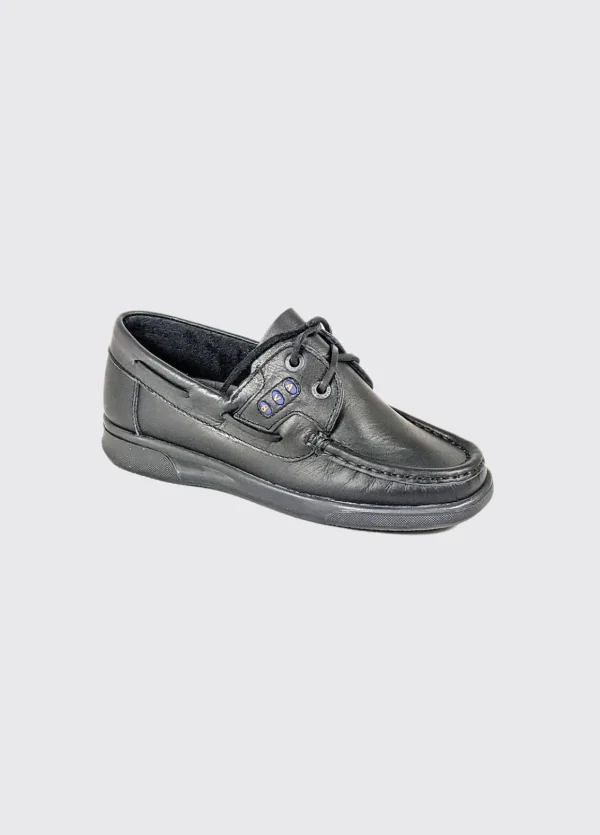 AV8 Kapley: Black Deck School Shoes