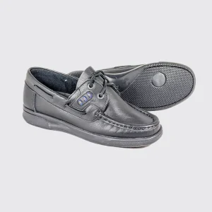 AV8 Kapley: Black Deck School Shoes