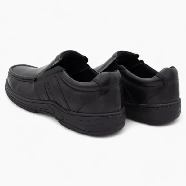 AV8 Mens Kalvin Black Slip-On Leather Shoes