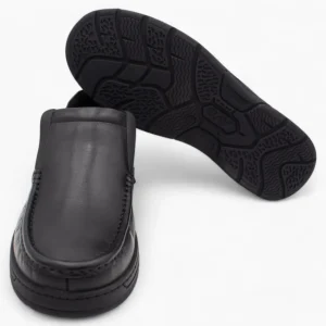 AV8 Mens Kalvin Black Slip-On Leather Shoes