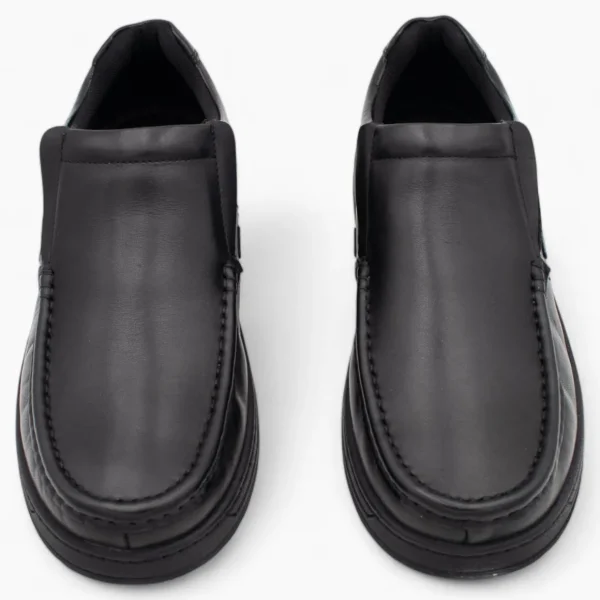 AV8 Mens Kalvin Black Slip-On Leather Shoes