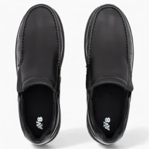 AV8 Mens Kalvin Black Slip-On Leather Shoes