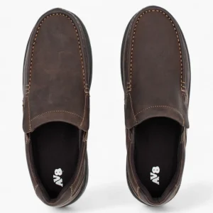 AV8 Mens Kalvin Brown Nubuck Slip-Ons