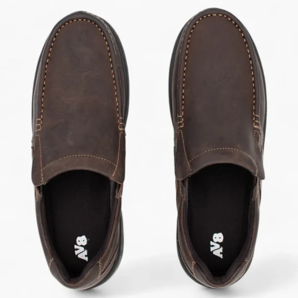 AV8 Mens Kalvin Brown Nubuck Slip-Ons