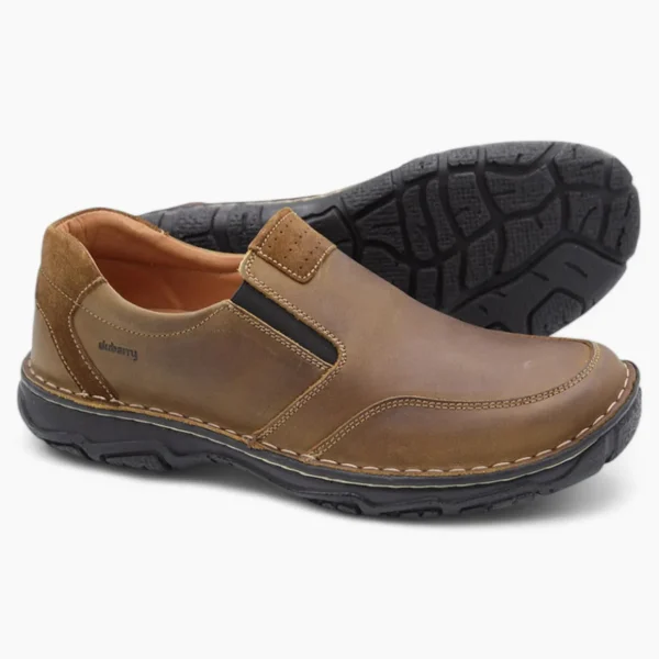 Bell Tan Slip-On Men's Shoe with Black Sole by Dubarry