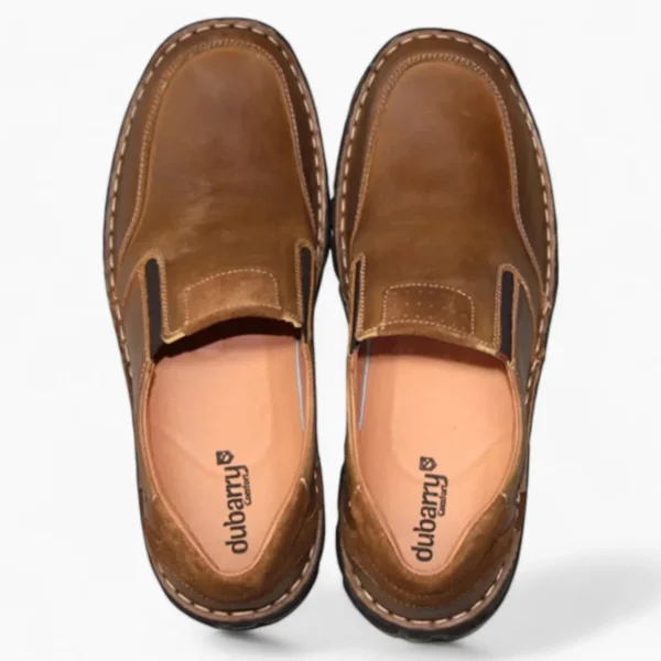 Bell Tan Slip-On Men's Shoe with Black Sole by Dubarry