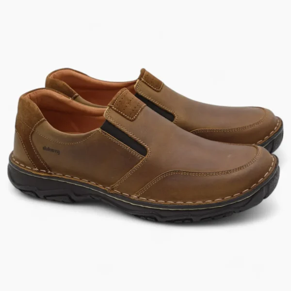 Bell Tan Slip-On Men's Shoe with Black Sole by Dubarry