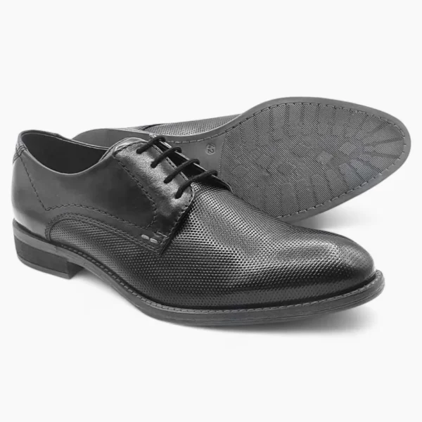 Black Formal Dress Shoes with Pin Hole Design: Dubarry Duke
