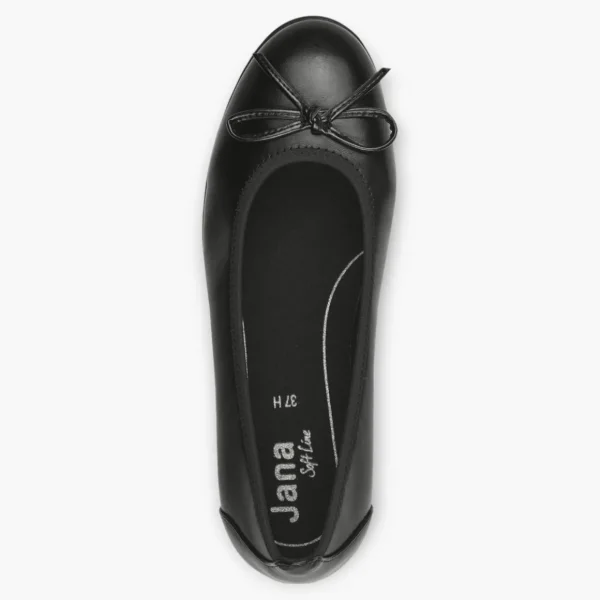 Black Vegan Wide Fit Ballerina Shoes with Low Wedge Sole