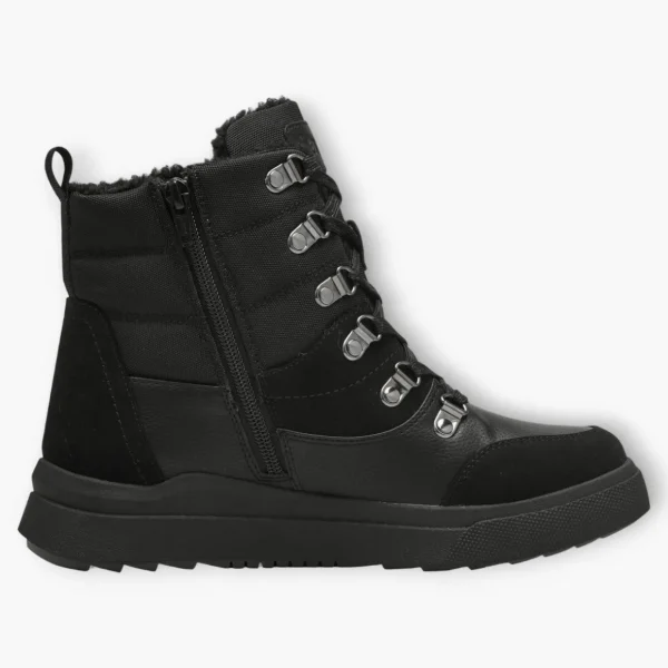 Black Women's Snow Boots with Fur Lining – Vegan, Chunky Sole
