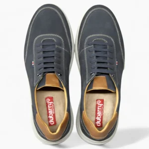 Bragg Navy Casual Men's Shoe with Grey Sole and Tan Detailing by Dubarry