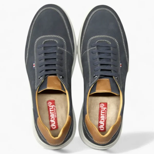 Bragg Navy Casual Men's Shoe with Grey Sole and Tan Detailing by Dubarry