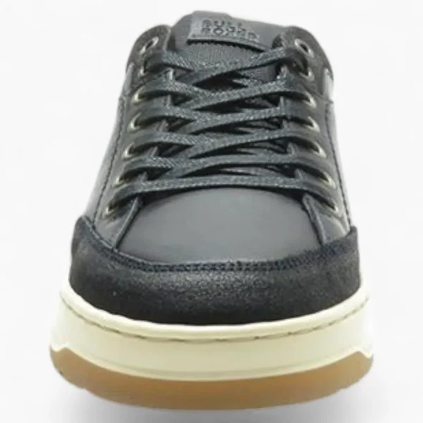 BullBoxer Men's Black Leather Casual Lace-Up Shoes