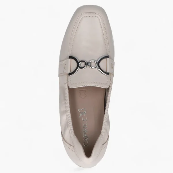 Caprice Beige Pump Ballerina – Stretch Fit with Silver Detail