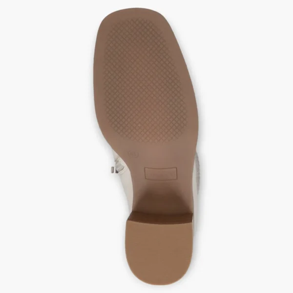 Caprice Cream Ankle Boots with Block Heel & Side Zip - Wide Fit, Stability & Comfort