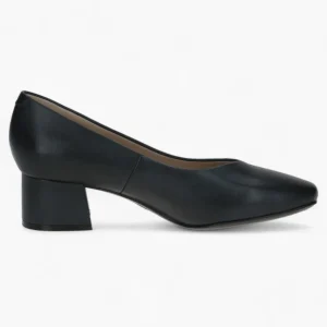Caprice Navy Block Heel – Square Toe with Fish Cut Detail