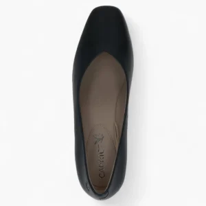 Caprice Navy Block Heel – Square Toe with Fish Cut Detail