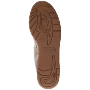 Caprice Platin Metal Ballerina Shoes: Comfort Meets Modern Elegance