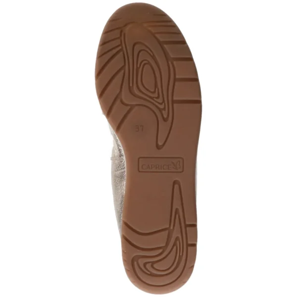 Caprice Platin Metal Ballerina Shoes: Comfort Meets Modern Elegance