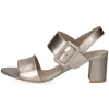 Caprice Stylish Gold Heel with Buckle Strap
