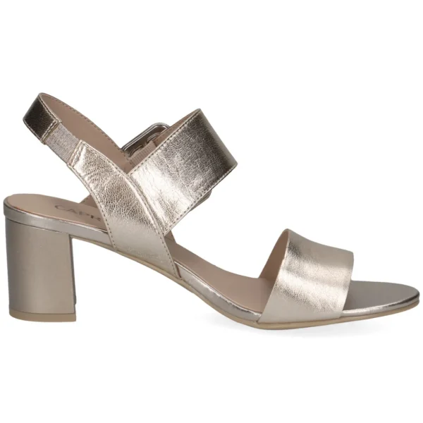 Caprice Stylish Gold Heel with Buckle Strap