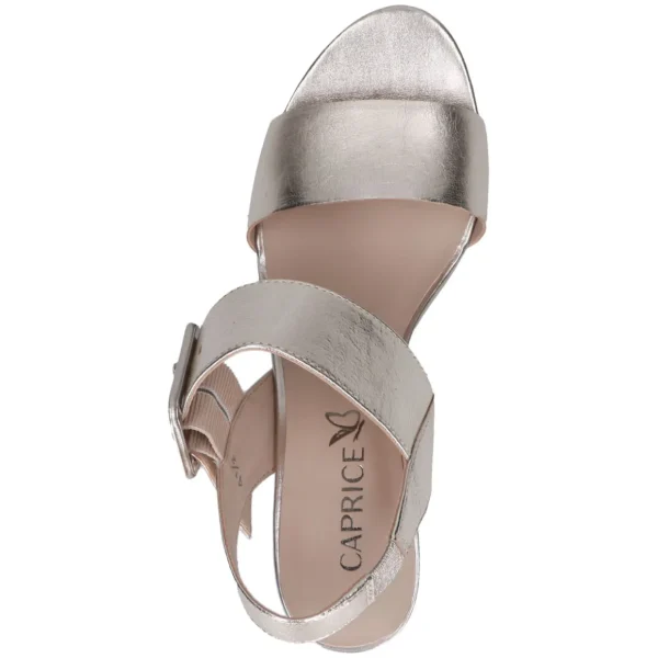 Caprice Stylish Gold Heel with Buckle Strap
