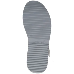 Caprice White Sandal with Snakeskin Detail and Velcro Straps