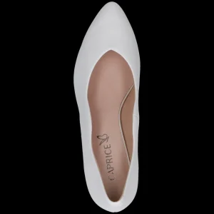 Caprice White Scalloped Stiletto Pumps – Chic & Comfortable