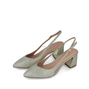 CORVUS - Diamante Gold Slingback Sandals