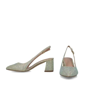 CORVUS - Diamante Gold Slingback Sandals
