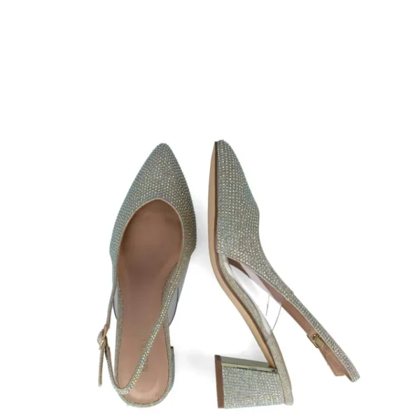 CORVUS - Diamante Gold Slingback Sandals