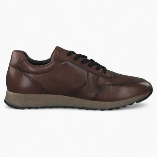 Dark Brown Leather Trainer Style Shoe - S.Oliver