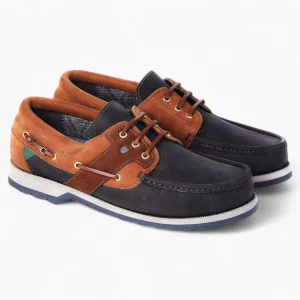 Dubarry Clipper Deck Shoe - Navy/Brown: High-Performance Luxury Gortex Boat Shoe