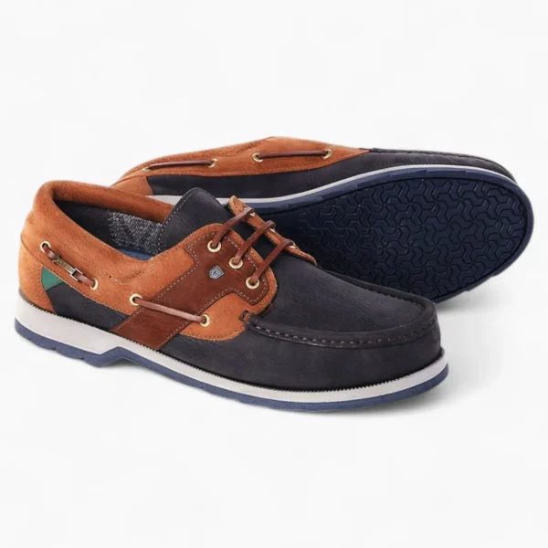Dubarry Clipper Deck Shoe - Navy/Brown: High-Performance Luxury Gortex Boat Shoe