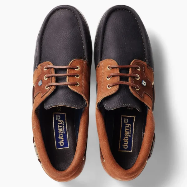 Dubarry Clipper Deck Shoe - Navy/Brown: High-Performance Luxury Gortex Boat Shoe
