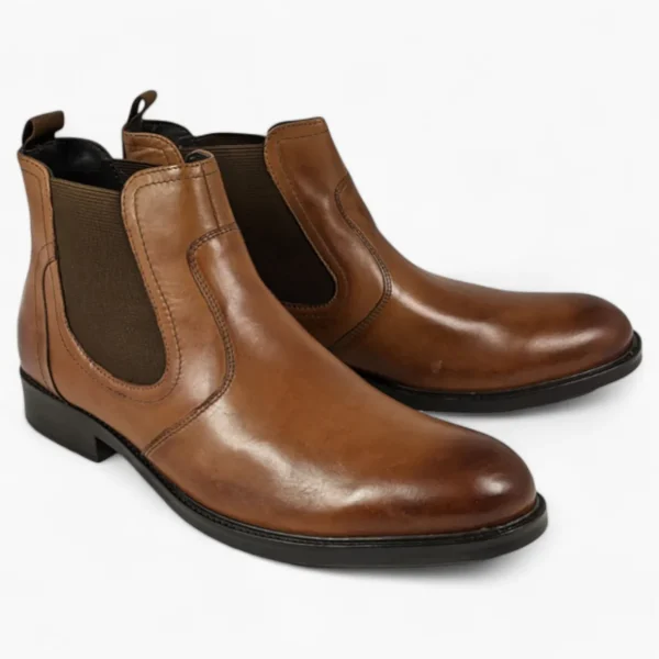 Dubarry Darlan Men's Tan Leather Chelsea Boots – Classic Pull-On with Elastic Gusset